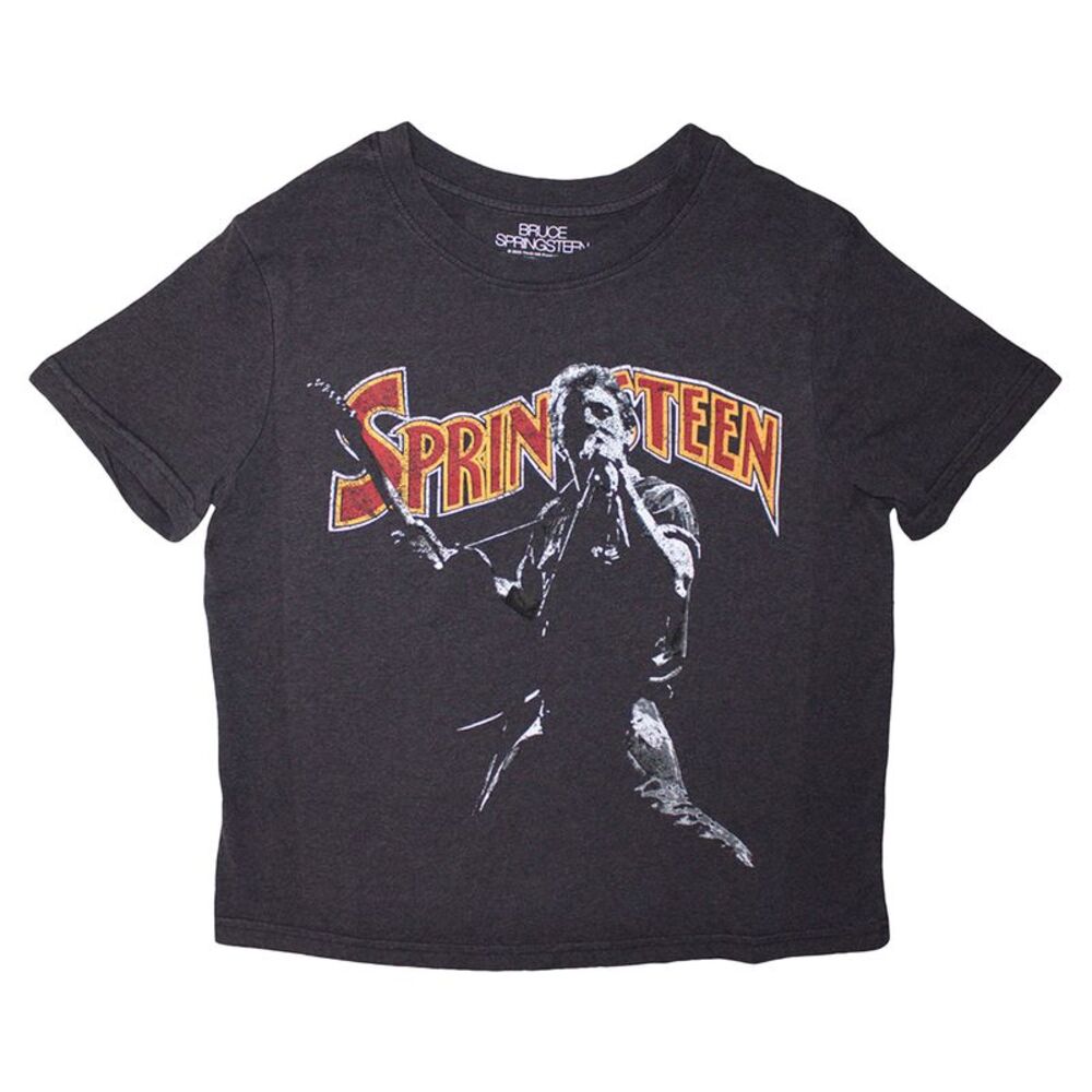 Bruce Springsteen Womens/Ladies Pose Crop Top / Black